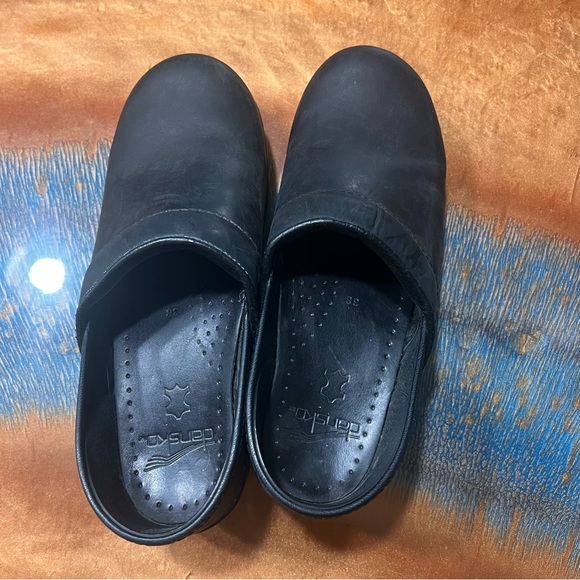 Dansko Black Leather Clogs size size 38 - Picture 3 of 11